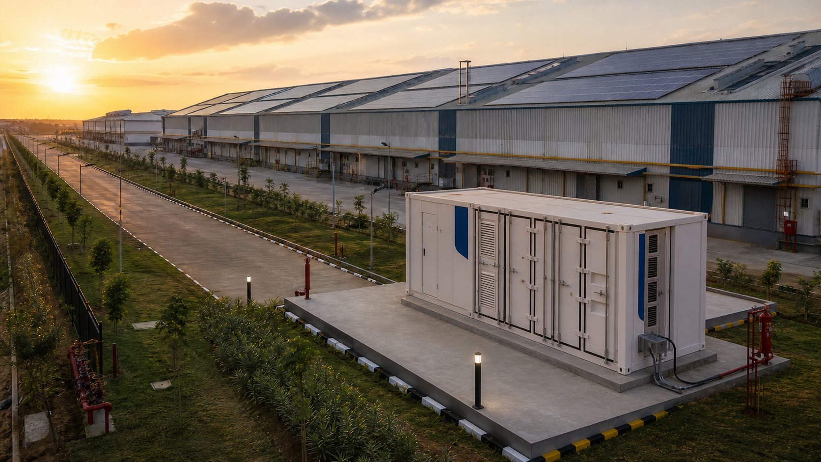 Energy Gullak ESS container installed at an Indian industrial park